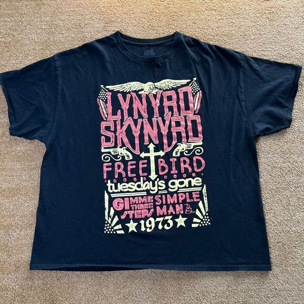 Lynyrd Skynyrd Mens‎ Black Freebird 1973 Hits Crew Neck Graphic T-Shirt Size 3XL